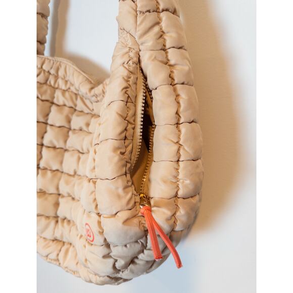 W. by Wantable Anniversary Edit Quilted Tan Slouch Bag - Picture 4 of 7